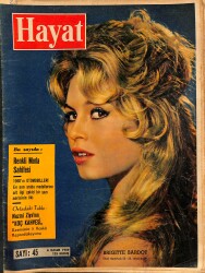 HAYAT Dergisi 6 Kasım 1959 Sayı: 45 - Kapak: Brigitte Bardot - Şah'ın Albümünden - Lefter - Sümela NDR89274 - Gökçekoleksiyon