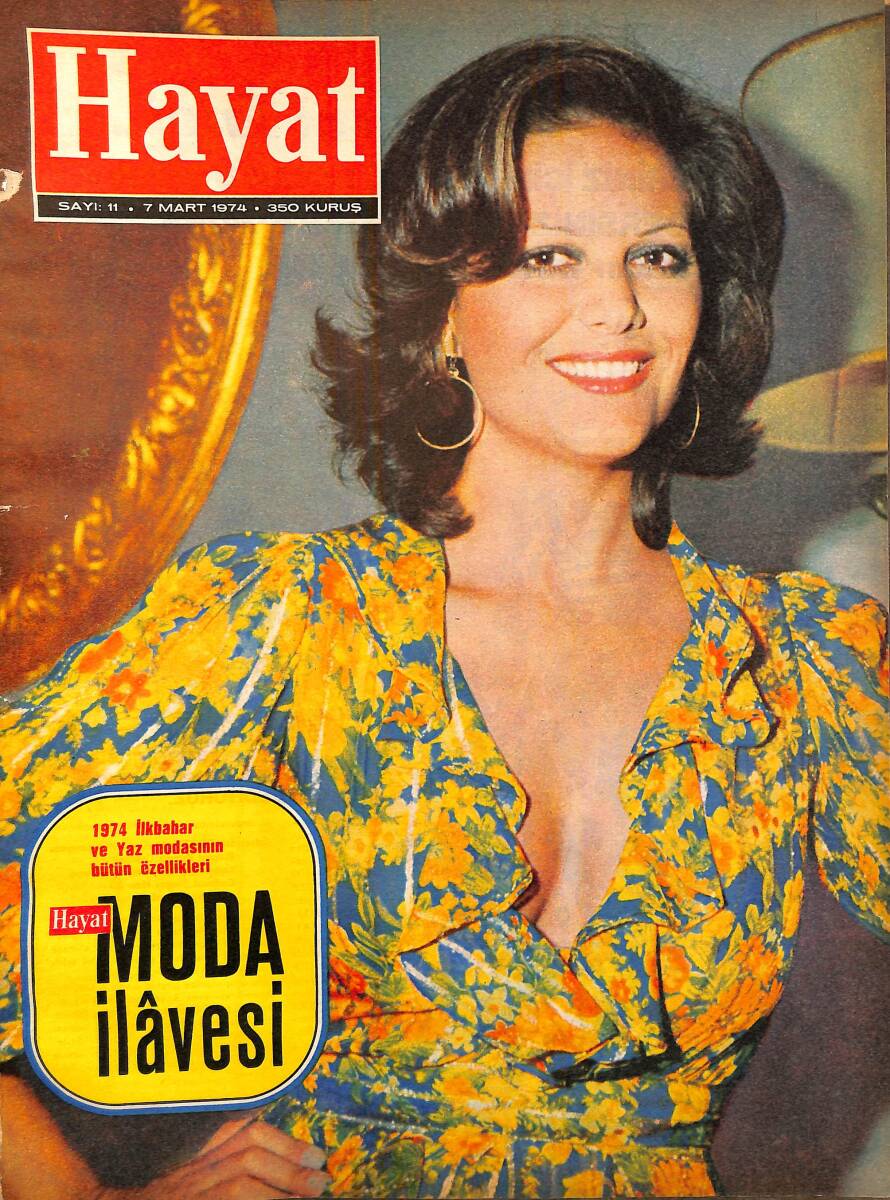Hayat Dergisi 7 Mart 1974 Sayı: 11 - Kapak: Claudia Cardinale - Claudia Cardinale Marmaris'e Yerleşiyor - Her Taşın Altından Bir Yahudi Çıkıyor NDR96419 - 1