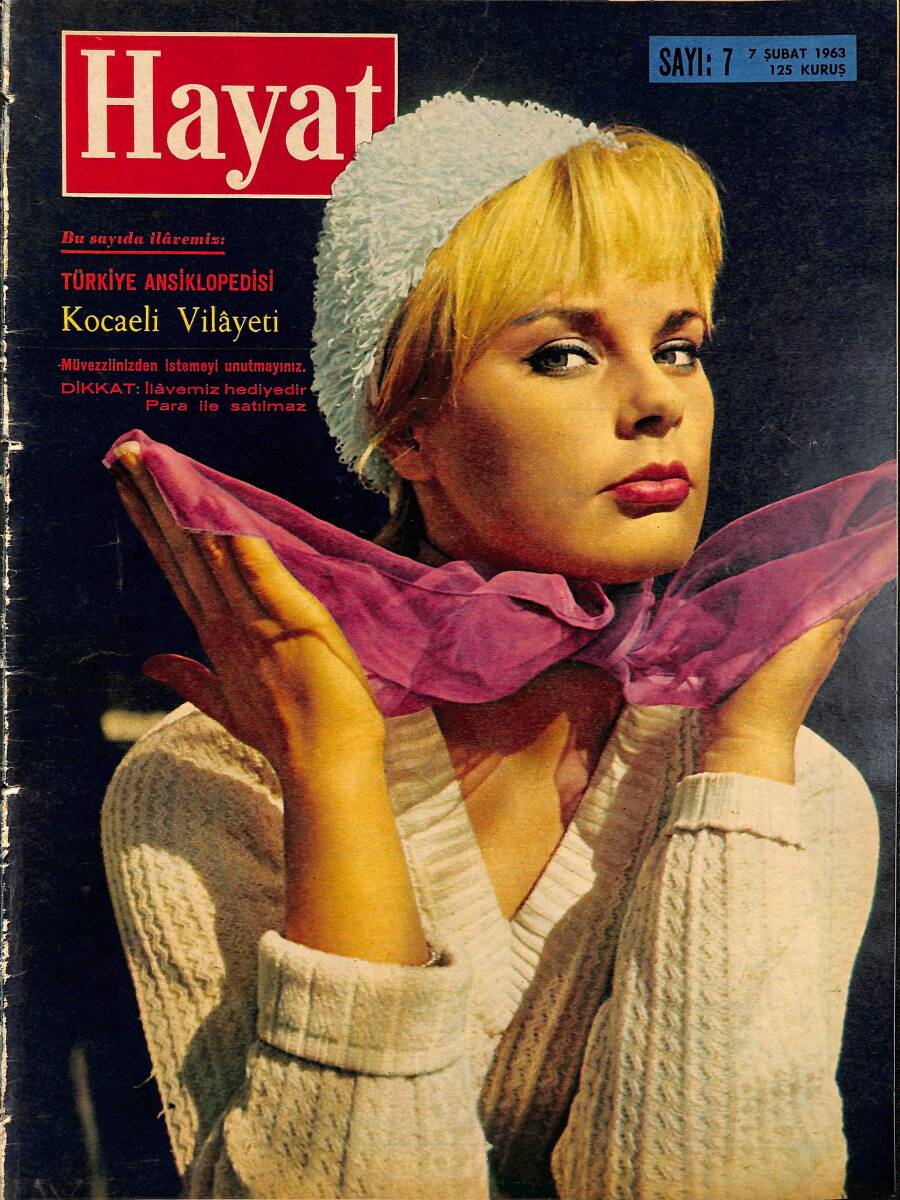 HAYAT DERGİSİ 7 Şubat 1963 Sayı:7 Kapak: Elke Sommer - Prenses İsabelle Zoraki Evlilik İstemiyor NDR101522 - 1