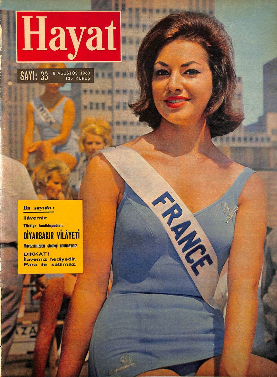 HAYAT DERGİSİ 8 Ağustos 1963 Sayı: 33 - Gibbs Traş Kremi Reklam - Diyarbakır Vilayeti NDR101497 - 1
