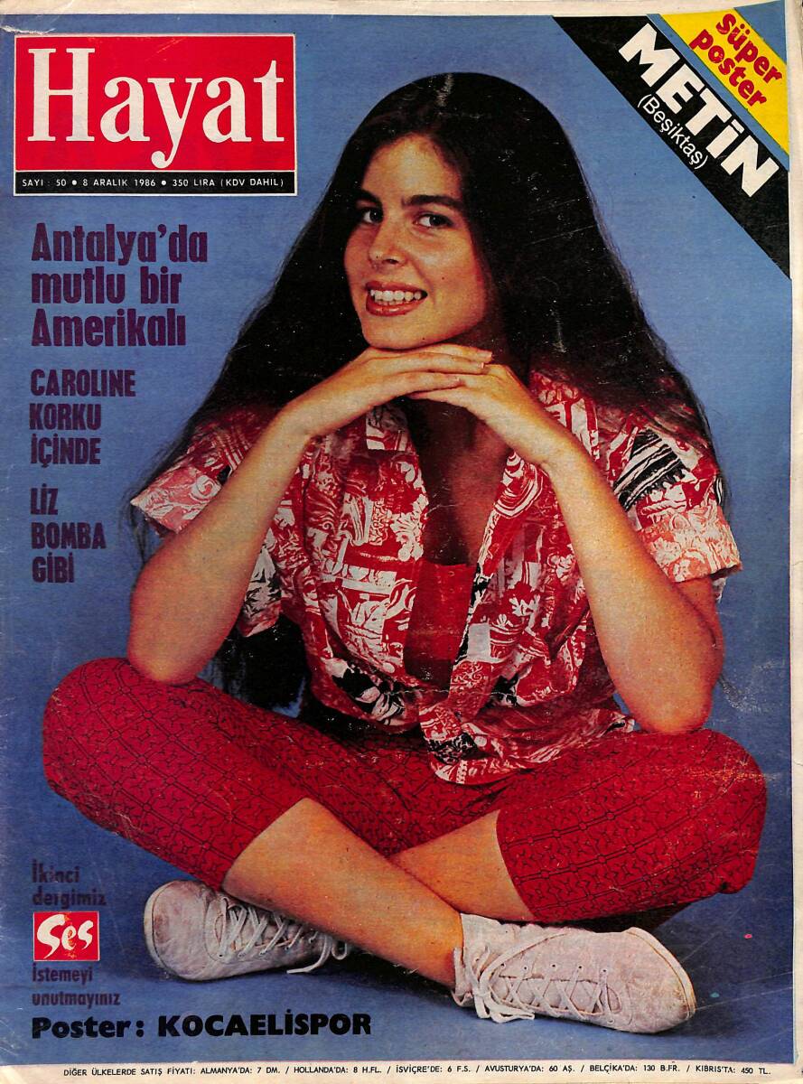 HAYAT DERGİSİ 8 Aralık 1986 Sayı: 50 - Elizabeth Taylor Bomba Gibi - Charlie Chaplin'in Kızı Josephine - Cemiyet Haberleri NDR88932 - 1