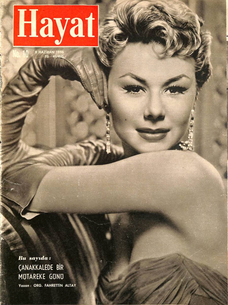 Hayat Dergisi 8 Haziran 1956 No.10 - Kapak: Mitzi Gaynor & Ağaçlardan Hava Tahmini & Rıza Şah Pehlevi ve Kraliçe Süreyya NDR98447 - 1