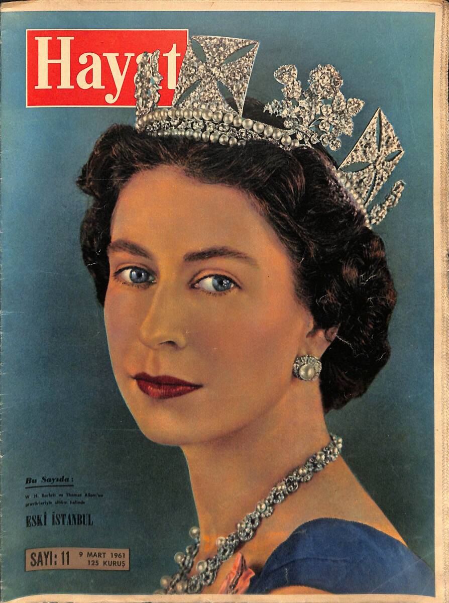 HAYAT Dergisi 9 Mart 1961 Sayı : 11 - Kapak: Kıraliçe 2. Elizabeth NDR89610 - 1