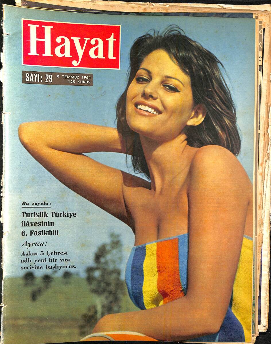 HAYAT DERGİSİ 9 Temmuz 1964 Sayı: 29 - Kapak: Claudia Cardinale - İnönü Batı Başkentlerinde Batılı Liderlerde Görüştü NDR96430 - 1