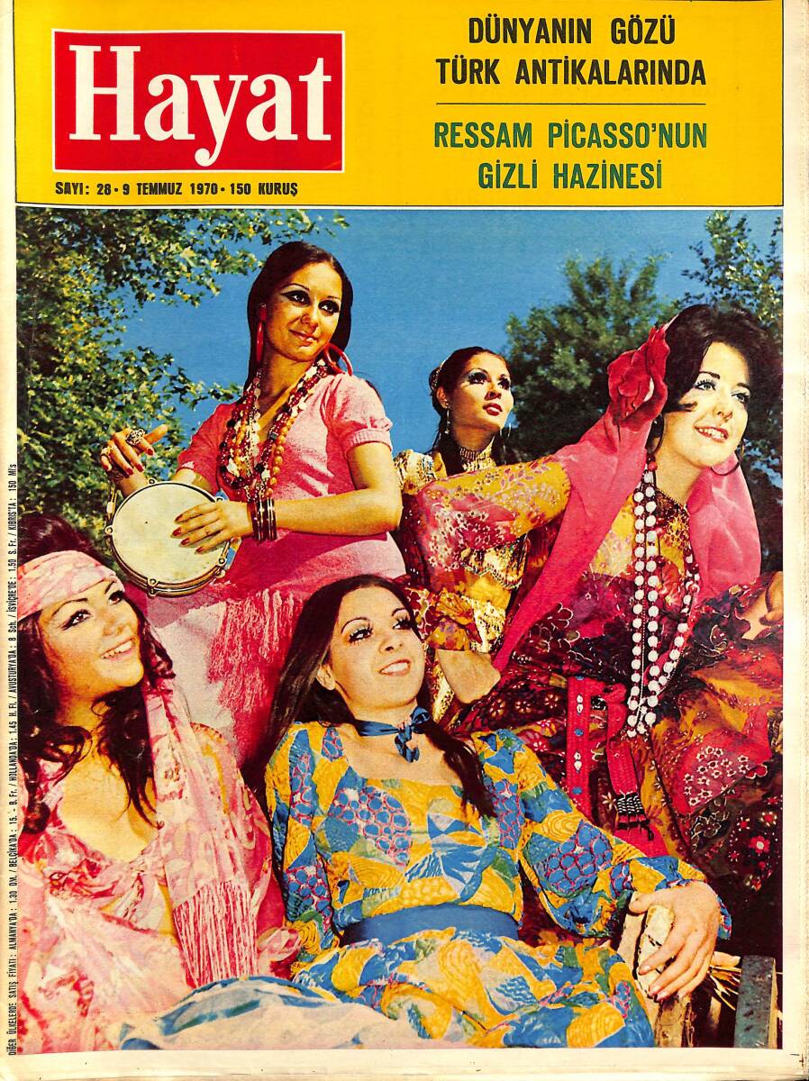 HAYAT DERGİSİ 9 Temmuz 1970 Sayı: 28 Kapak: Modern Çingeneler - Dünyanın Gözü Türk Antikalarında - Burton, Liz'e Dünyanın En Pahalı Kürkünü Aldı NDR88566 - 1