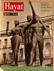 HAYAT DERGİSİ Sayı 18 27 Nisan 1961 - Kapak İstanbul Üniversitesinde Atatürk Ve Gençlik Anıtı - Gençliğe Hitaba Posteri NDR69027 - Gökçekoleksiyon
