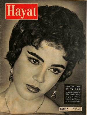 HAYAT DERGİSİ Sayı 2 9 Ocak 1959 - Kapak Tijen Par - Tevfik Fikret Posteri NDR69071 - 1