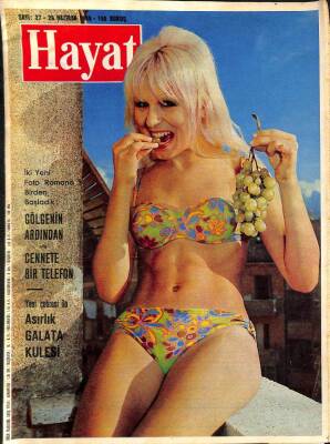 Hayat Dergisi Sayı 27 26 Haziran 1969 - Kapak Ruth Edmund - Galata Kulesi - Zümrüt Uluslararası Yarışmada NDR68871 - 1