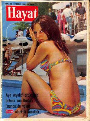 Hayat Dergisi Sayı 28 3 Temmuz 1969 - Zilha Posteri - Öztürk Serengil - Kapak Karine Stacey NDR68870 - 1