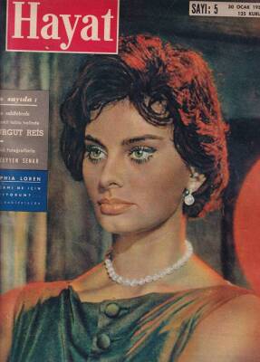 Hayat Dergisi Sayı5 30 Ocak 1959 Renkli Fotoğraflarla Müzeyyen Senar, Sophia Loren, Humbaracı Ahmet Paşa NDR53283 - 2