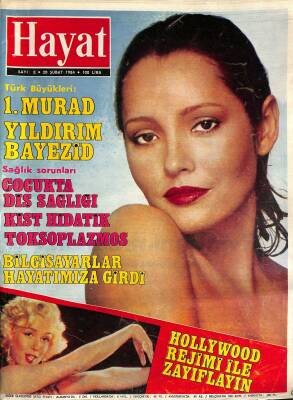 Hayat Dergisi Sayı8 20 Şubat 1984 - Türk Büyükleri 1.Murad , Yıldırım Bayezid, Barbara Carrera NDR85430 - 1