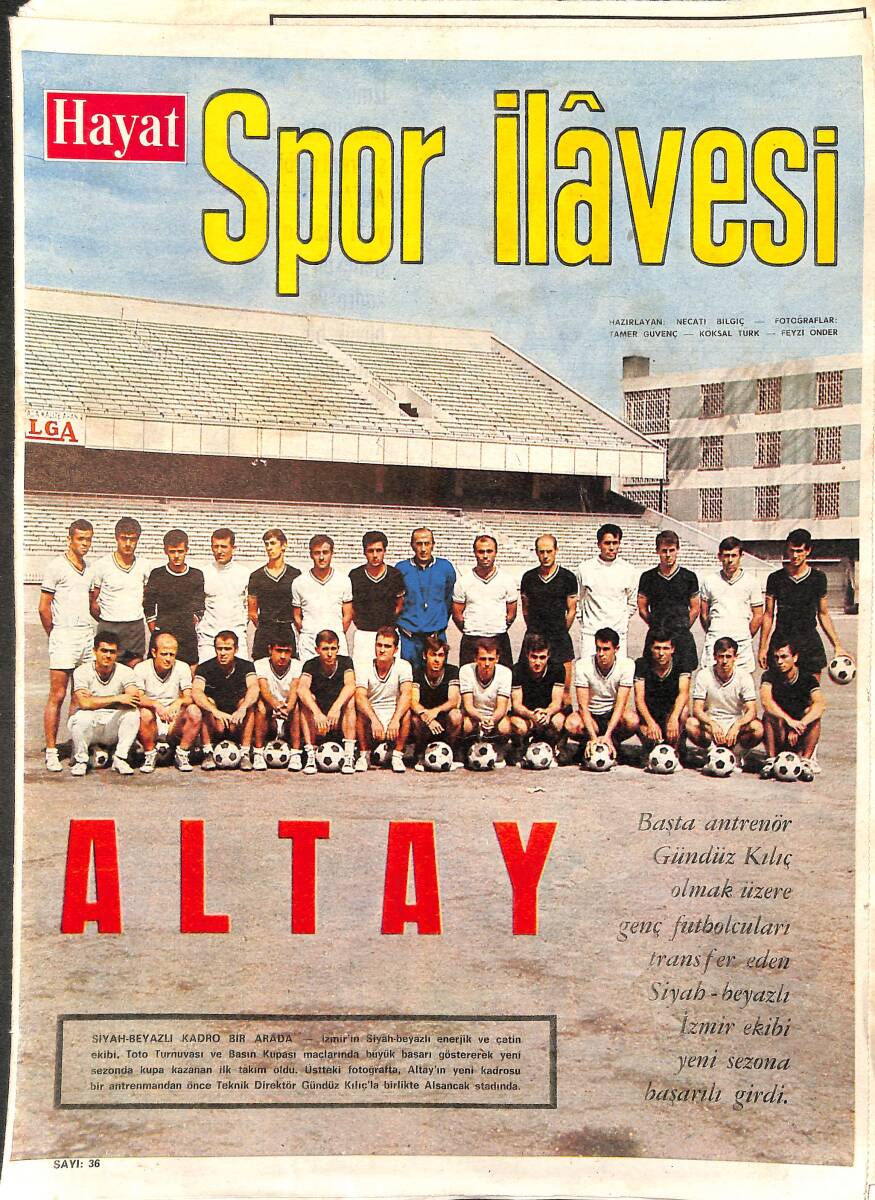 HAYAT Dergisi Spor İlavesi Sayı: 36 - Altay - İzmir'in Modern Futbol Oynayan Ekibi Göztepe - Şekerspor NDR96181 - 1