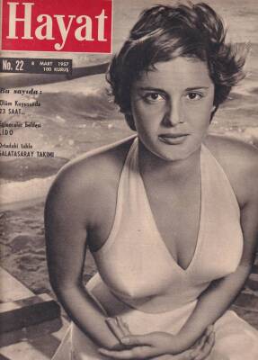 Hayat Haftalık Mecmua Sayı22 8 Mart 1957 Rossana Podesta, Sina Çölünden Gelen 1630 Yıllık Çan Sesleri, Ölüm Kuyusunda 23 Saat NDR53262 - 1