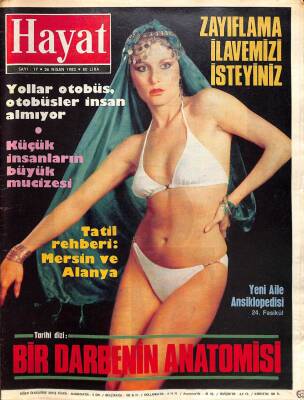 Hayat mecmuası 26 nisan 1982 sayı 17 Yılmaz Öztuna yazısı Sultan Abdülaziz nasıl öldürüldü ? Kissingerin olay yaratan anıları arka kapak Arçelik NDR74348 - 1