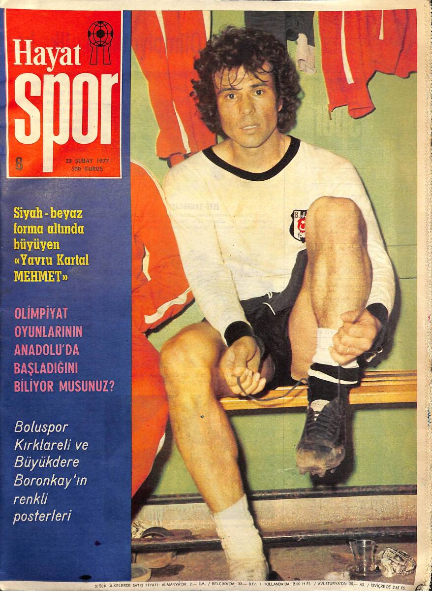 Hayat Spor Dergisi 23 Şubat 1977 Sayı : 8 - İstanbul Serbest Güreş Şampiyonasını Tekel Kazandı - Boluspor Oyuncu Kadrosu Poster NDR97973 - 1