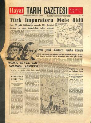 Hayat Tarih Gazetesi Sayı 9 - Türk İmparatoru Mete Öldü GZ113410 - 1