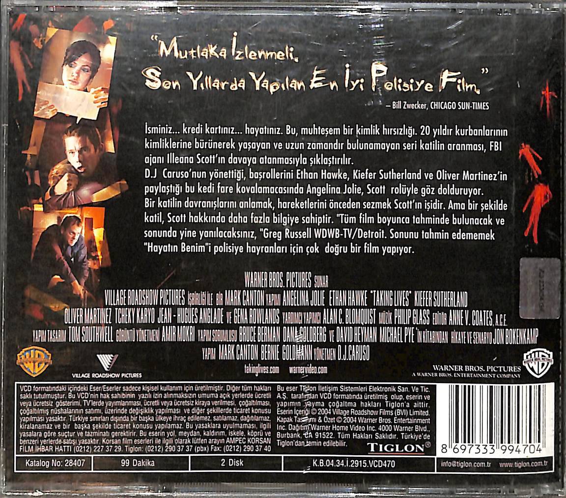 Hayatın Benim – Takıng Lıves Orijinal VCD Film ' Angelina Jolie, Ethan Hawke ' VCD28763 - 2