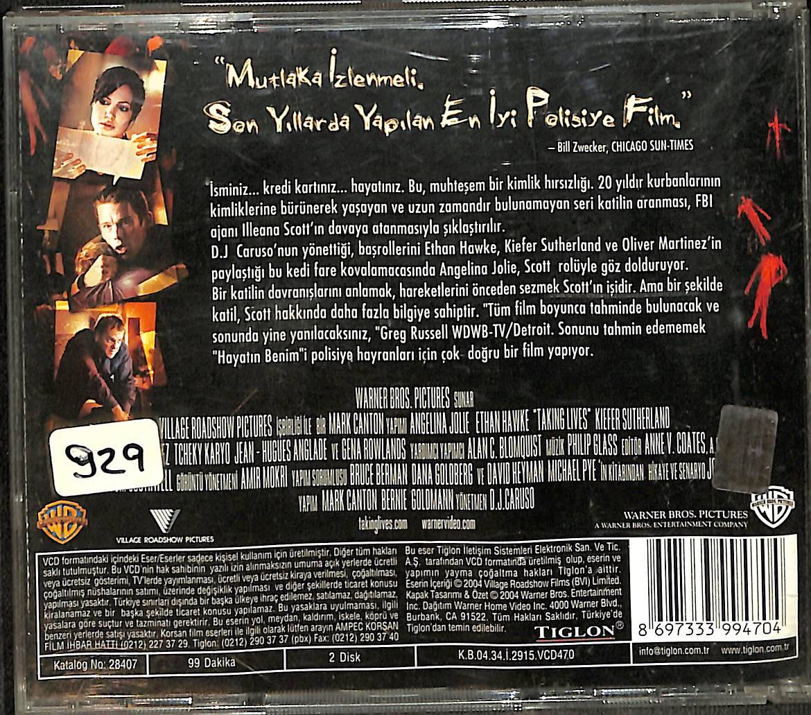 Hayatın Benim (Taking Lives) Orijinal VCD Film VCD29151 - 2