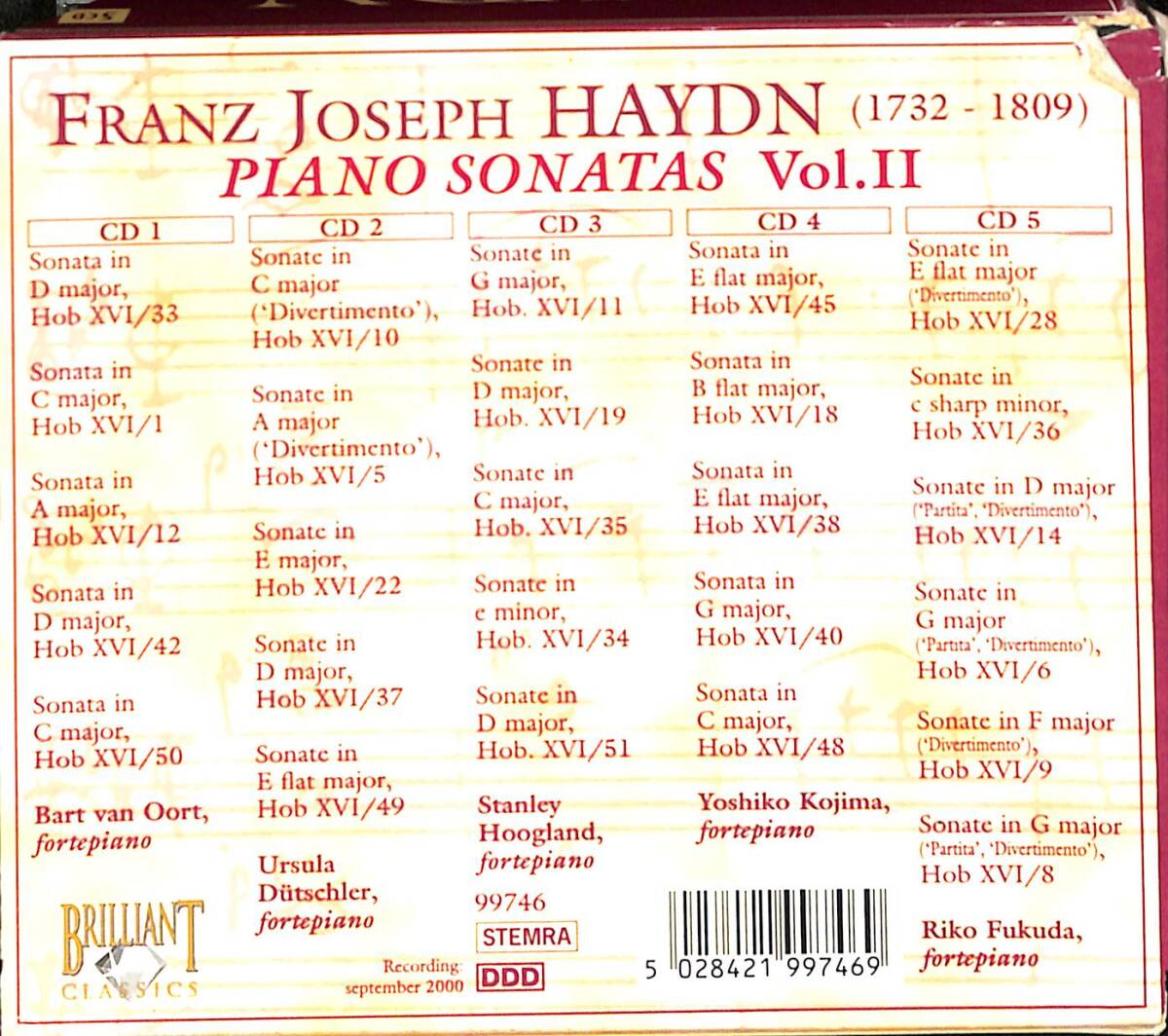 Haydn - Piano Sonatas Vol.II CD (İkinci El) CD4149 - 2