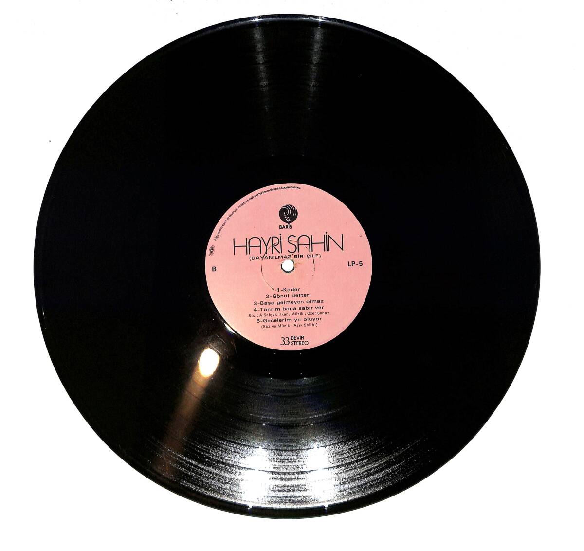 Hayri Şahin – Dayanılmaz Bir Çile LP PLAK (10/8.5) (VG+) PLK26465 - 3