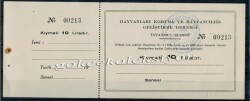 Hayvanları Koruma Ve Hayvancılığı Geliştirme Derneği Makbuzu 10 Lira EFM375 - 2