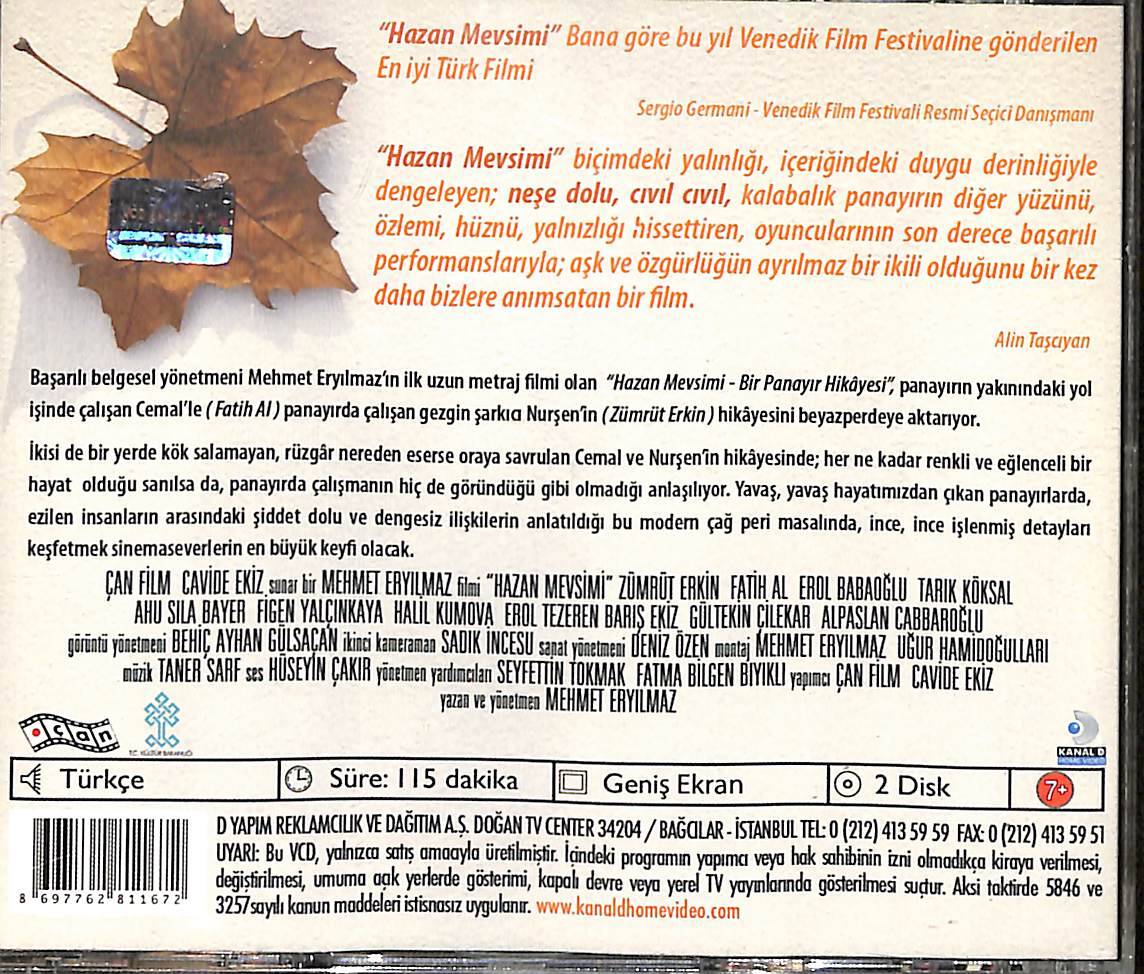 Hazan Mevsimi: Bir Panayır Hikayesi (2008) Orijinal VCD Film VCD28908 - 2