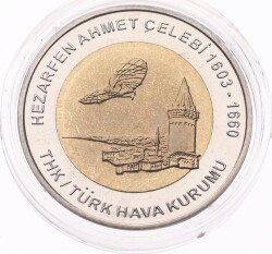 Hazarfen Ahmet Çelebi 1.Dünya Hava Oyunları Madalyon 1997 MVM809 - Gökçekoleksiyon