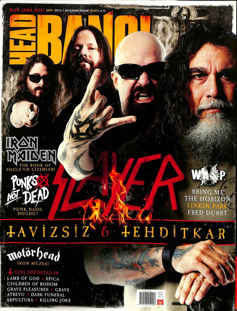 Head Bang Dergisi Kasım Aralık 2015 – Iron Maiden – Lamb Of God – Grave Atreyu – Killing Joke NDR101988 - 1