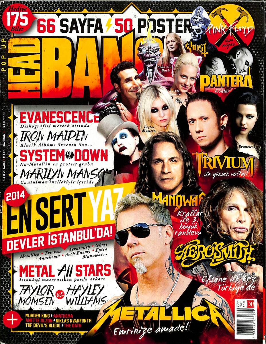 Head Bang Dergisi Mayıs Haziran 2014 – Pantera – Trivium – Matallica – Anathema – Iron Maiden 