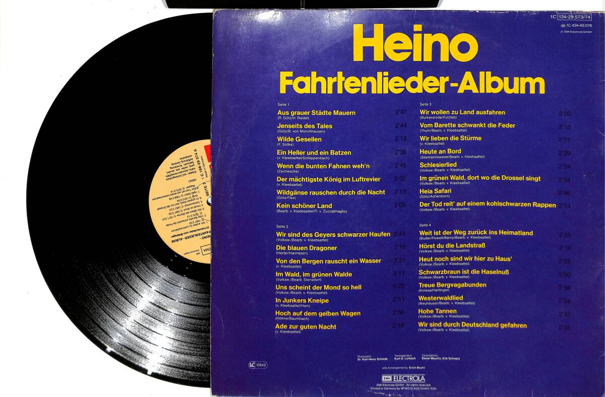 Heino - Fahrtenlieder-Album (Almanya Baskı) 2 LP PLAK (10/8) PLK25951 - 2