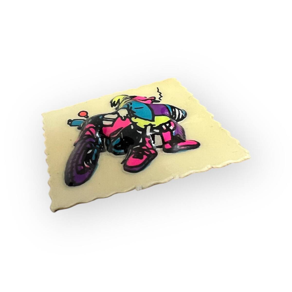 Helvacıoğlu Motosiklet Sürücüsü Çizgi Filim Karekteri Kabartma Sticker AOB6072 - 3