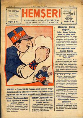 HEMŞERİ SİYASİ HALK VE KÖYLÜ GAZETESİ - NO940 24 İkinci Teşrin 1944 (İlk Baskı Orijinal - Ciltten Çıkma Değildir) NDR66844 - 2