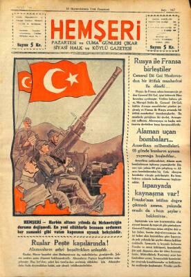 HEMŞERİ SİYASİ HALK VE KÖYLÜ GAZETESİ - NO947 18 Birincikanun 1944 (İlk Baskı Orijinal - Ciltten Çıkma Değildir) NDR66864 - 2