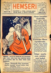 HEMŞERİ SİYASİ HALK VE KÖYLÜ GAZETESİ - NO951 1 İkincikanun 1944 (İlk Baskı Orijinal - Ciltten Çıkma Değildir) NDR66866 - 2