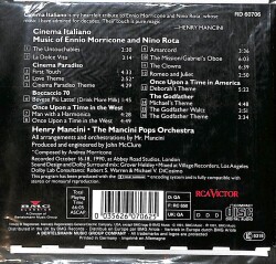 Henry Mancini & The Mancini Pops Orchestra - Cinema Italiano / Music Of Ennio Morricone & Nino Rota CD (İkinci El) CD5797 - 2