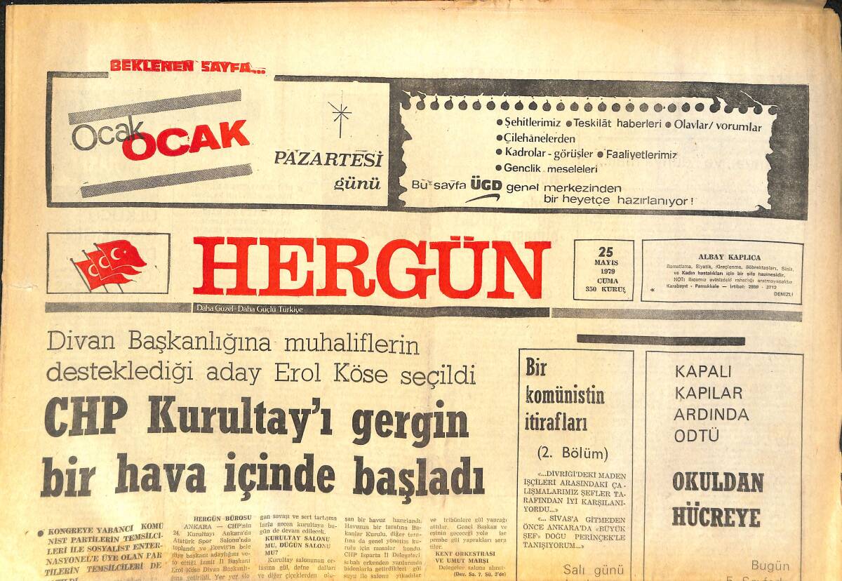 Her Gün Gazetesi 11 Ağustos 1979 - Komünistler Adana'da Milliyetçi Avı Başlattı - ODTÜ Dünyanın En Büyük Eğitim Tesislerinden Biridir GZ142110 - 1