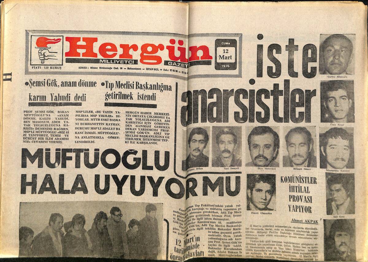 Her Gün Gazetesi 12 Mart 1976 - Türkiye Komünist Partisi Kıbrıs'ı Rumlara Satmış - Komünistler İhtilal Provası Yapıyor GZ150442 - 1