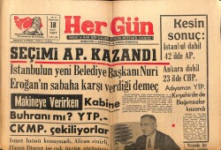 Her Gün Gazetesi 18 Kasım 1963 - Seçimi AP Kazandı İstanbul Belediye Başkanı Nuri Eroğan GZ71103 - 2