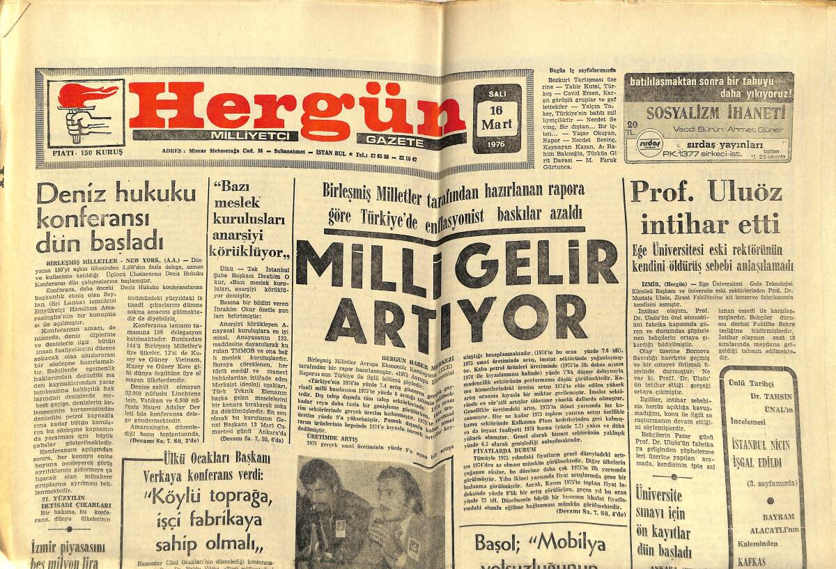 Her Gün Gazetesi 18 Mart 1976 - Ruslar Diplomat Yerine Her Yere Casus Gönderiyor - Fenerbahçe Hayatından Memnun GZ150444 - 1