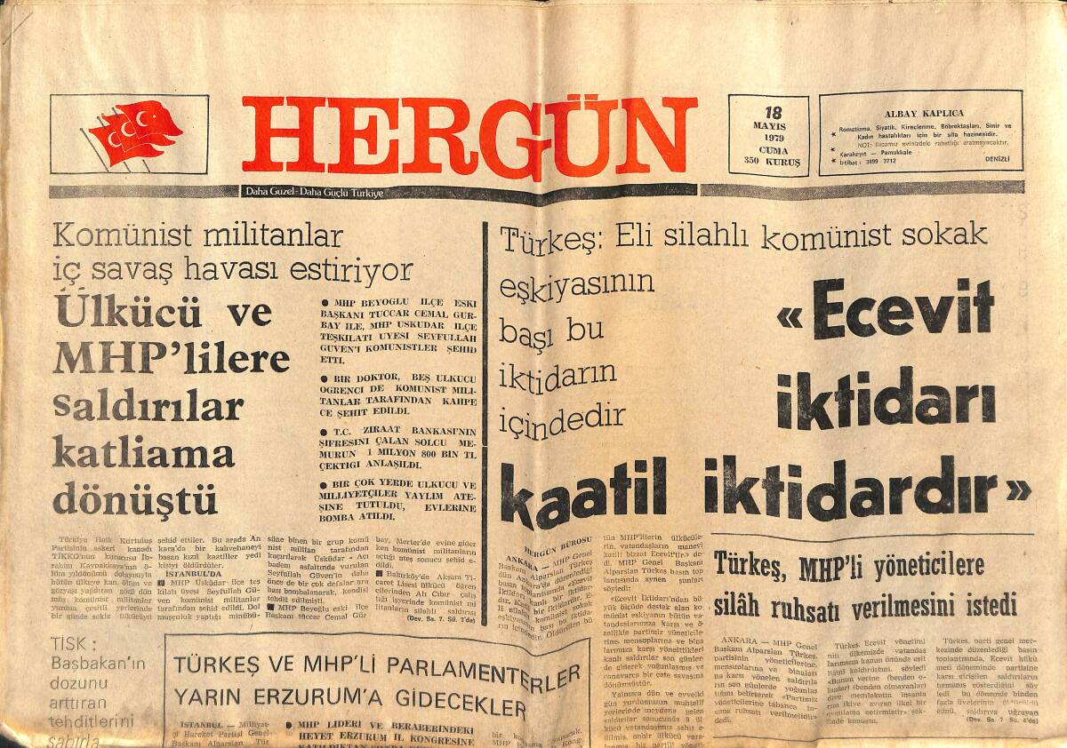 Her Gün Gazetesi 18 Mayıs 1979 - Petrol Arama Bahanesi İle Ruslar İçimize Sızmaya Başladı GZ152587 - 1