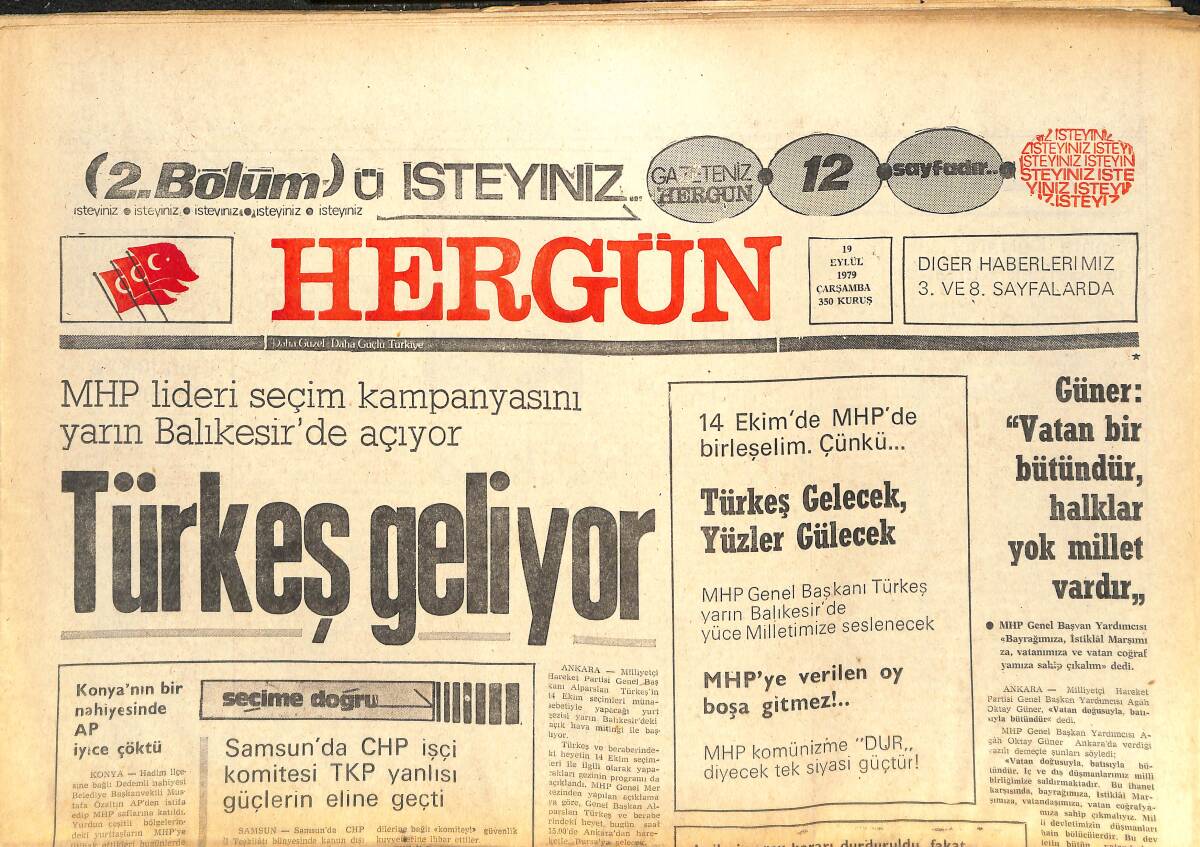 Her Gün Gazetesi 19 Eylül 1979 - Solcu Mühendisler Bugün Toplu Eylem Yapıyor! - SSK'da Doktorlar Hastaları Bırakıp 2 Saat Eylem Yaptılar GZ142131 - 1