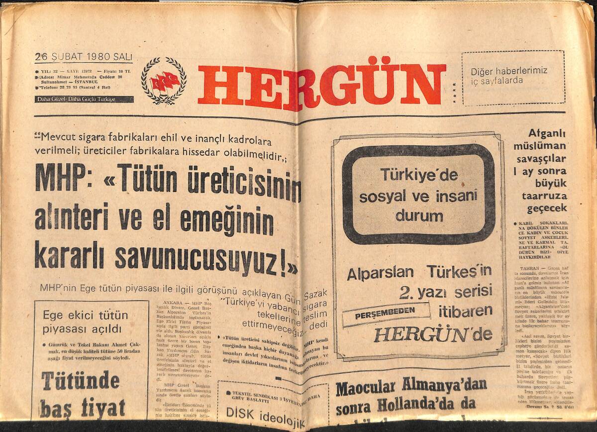 Her Gün Gazetesi 26 Şubat 1980 - Maocular Almanya'dan Sonra Hollanda'da Da Teşkilatlanmaya Çalışıyor - CHP'nin Almanya Dosyası GZ152585 - 1