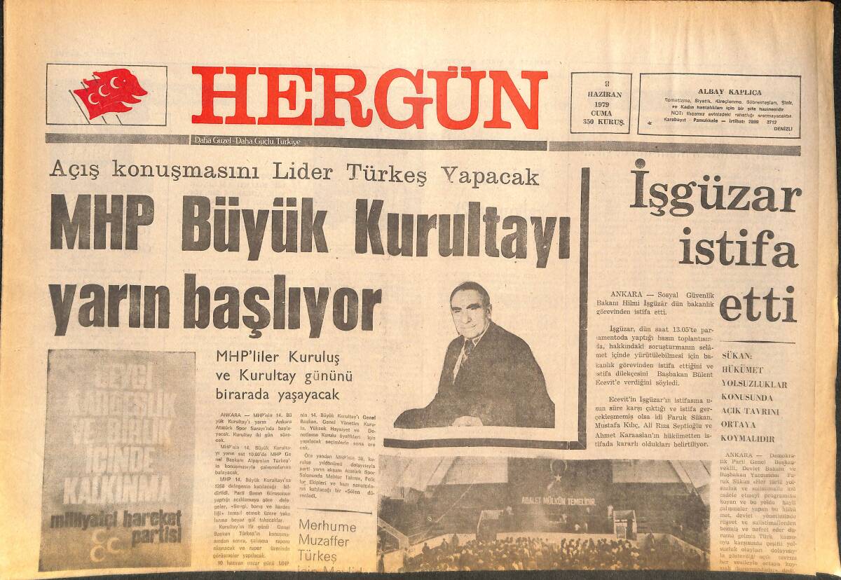 Her Gün Gazetesi 8 Haziran 1979 - İstanbul'da Bir Ülkücü Daha Şehit Edildi - Asena Gecesi Muhteşem Geçti GZ142266 - 1