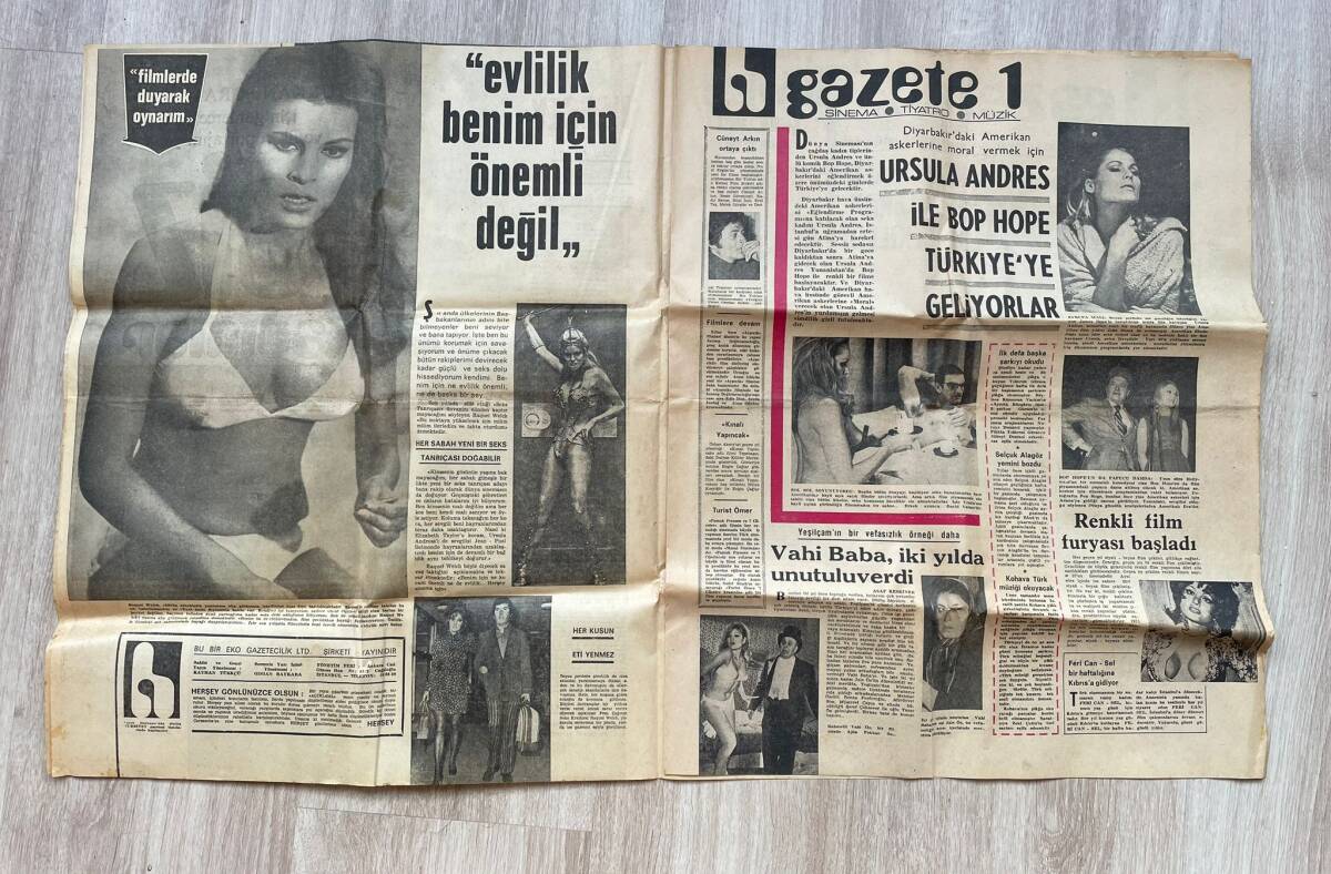 Her Şey Dergisi 3 Mart 1971 Sayı: 1 - Türkan Şoray İlk Röportajını Yazdı - Raquel Welch - Ursula Andress - Filiz Akın - Taş Bebek Gönül Yazar GZ153367 - 2