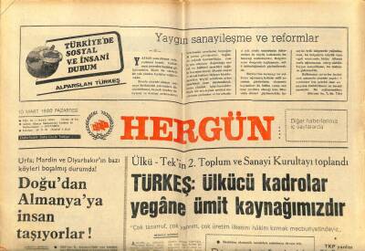 Hergün Gazetesi 10 Mart 1980 - Türkiyeden Doğu Almanyaya İnsan Taşıyorlar GZ104031 - 1
