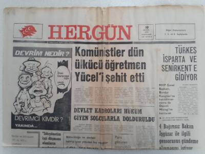 Hergün Gazetesi - 10 Mayıs 1979 - Ülkücü Öğretmen Bekir Yücel Şehit Edildi GZ112434 - 1