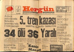 Hergün Gazetesi 10 Ocak 1979 - 5.Tren Kazası 34 Ölü 36 Yaralı GZ66455 - 1