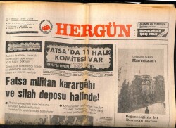 Hergün Gazetesi 11 Temmuz 1980 - Fatsa Militan Karargahı Ve Silah Deposu Halinde ! GZ72471 - 2
