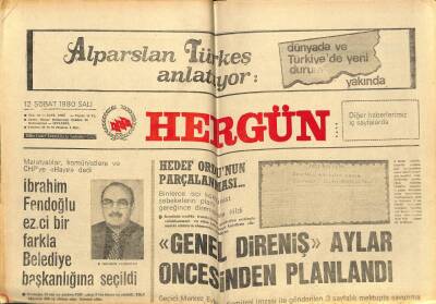 Hergün Gazetesi 12 Şubat 1980 - Komünistler Kadıköyde Esnafa Dükkan Açtırmadı GZ87316 - 1