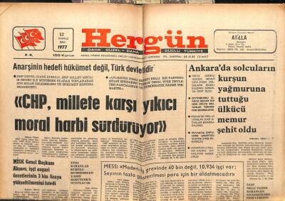 Hergün Gazetesi 12 Temmuz 1977 - Şehit Ülkücü Mustafa Soylu GZ103653 - 1